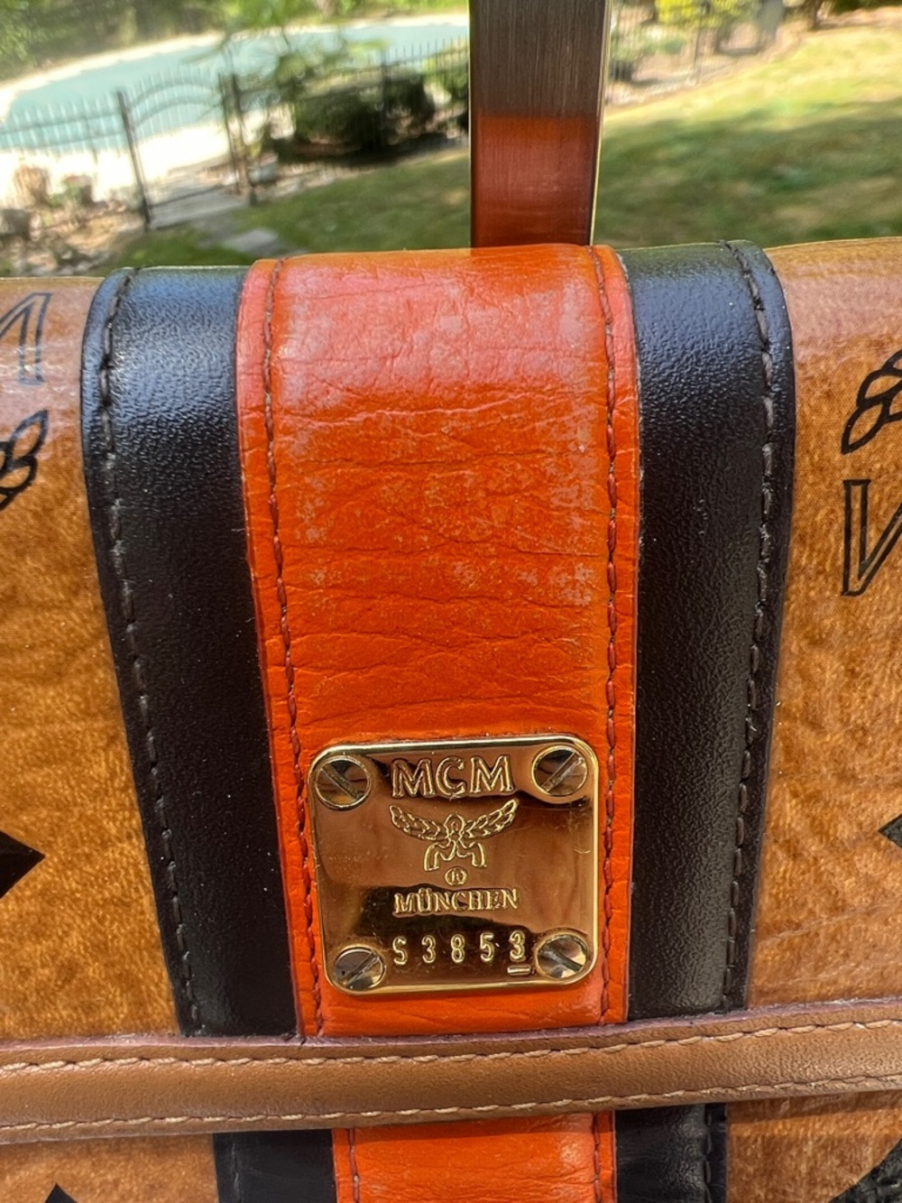 MCM Cognac Visetos Leather Satchel & Wallet Set/ Poshmark Authenticated - Picture 13 of 17